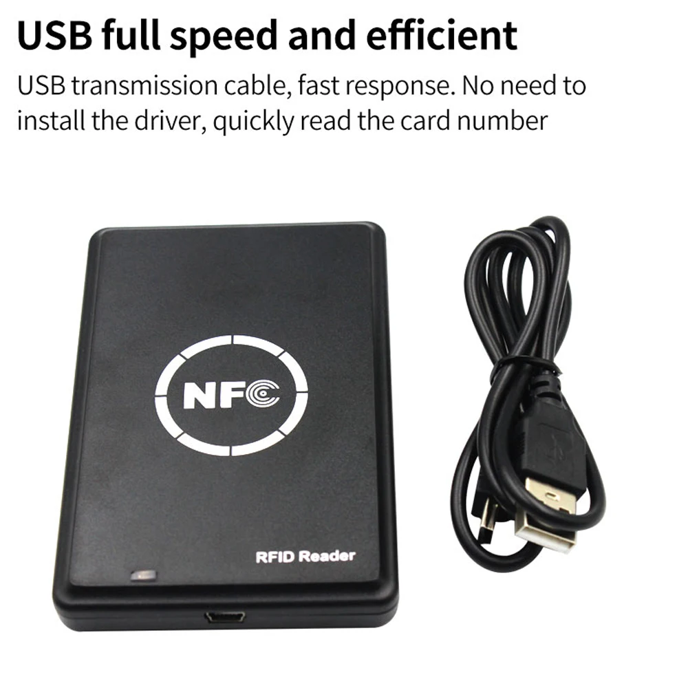 Frequências Múltiplas NFC Smart Card Reader, Gravador RFID, Copiadora Duplicadora, Fob USB, Cartão Chave Programador, Criptografia de Cópia, 125KHz, 13.56MHz