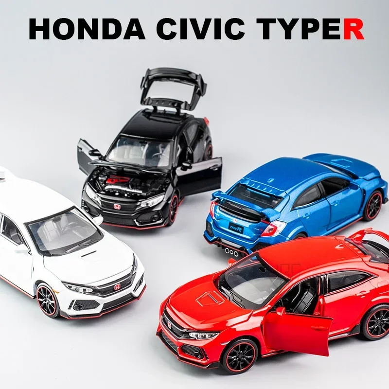 1:32 honda civic TYPE-R diecasts modelo de carro veículos de brinquedo modelo de metal com luz de som coleção brinquedos para crianças presente de natal