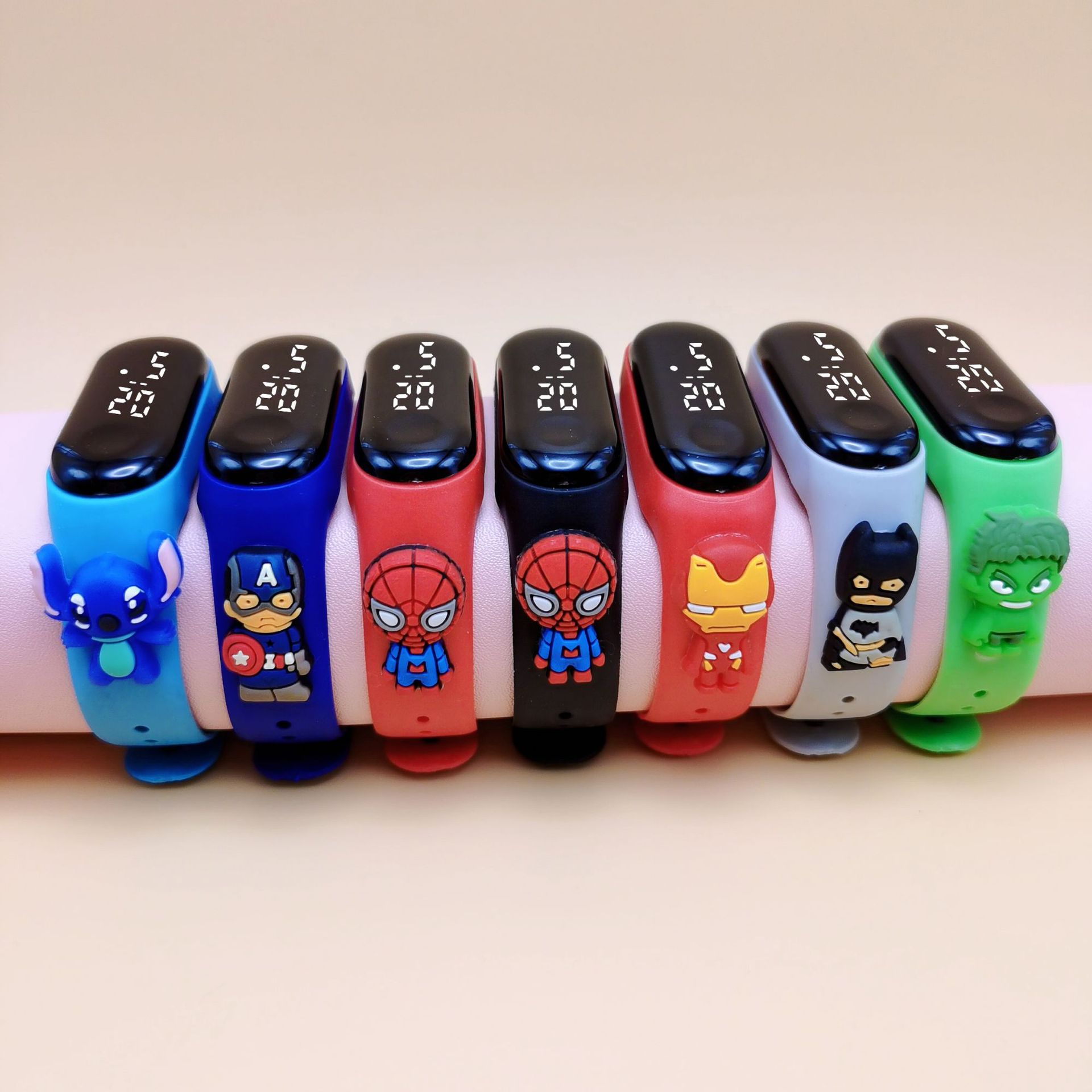 Marvel anime figura relógio digital homem aranha homem de ferro hulk crianças esporte relógio eletrônico tocável led à prova dwaterproof água relógios presente