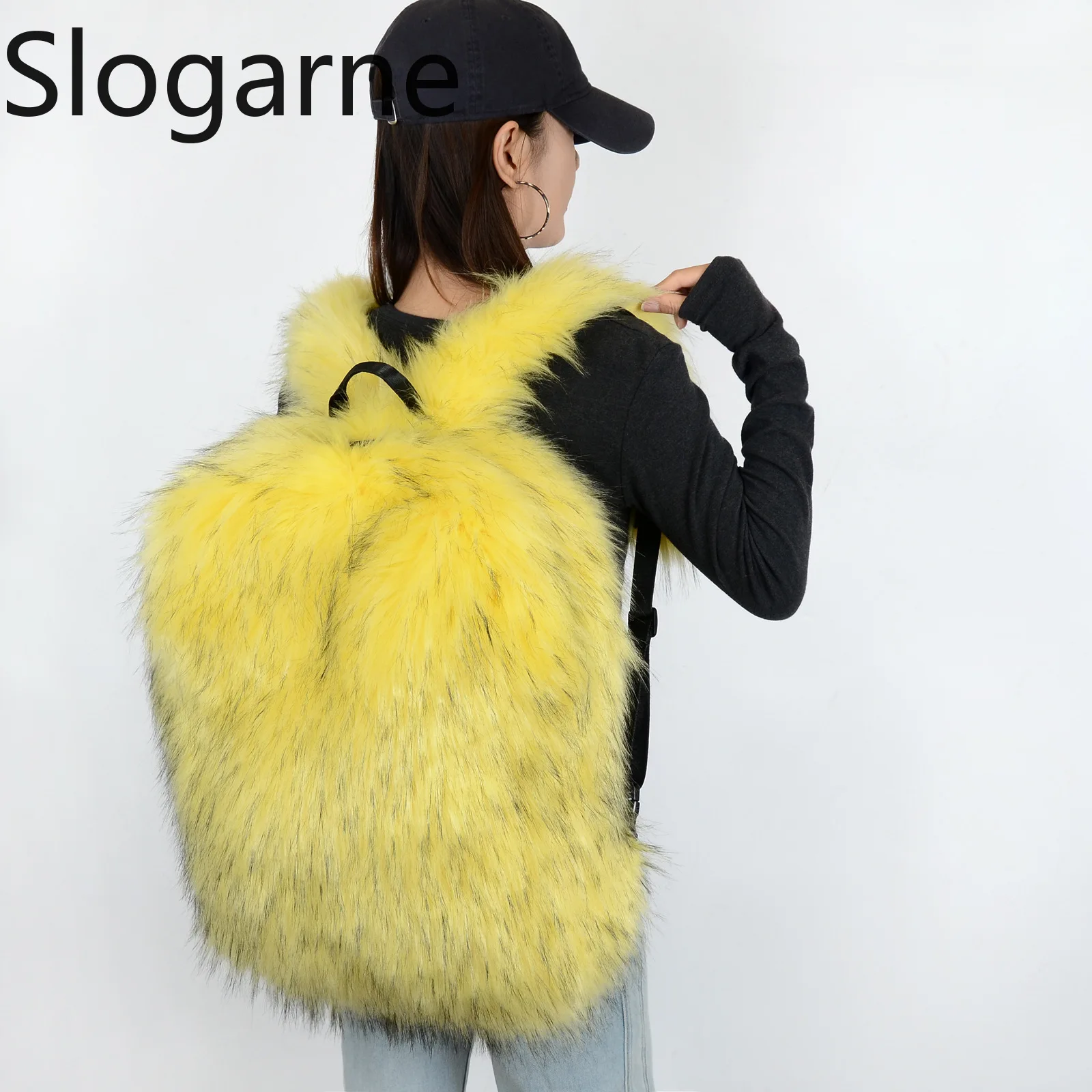 Luxus-Pelz-Rucksack für Damen, große Kapazität, für Herren, Waschbär, Kunstpelz-Tasche, Winter-Reisetaschen, 2026, Neujahrsgeschenk, Markendesigner-Rucksack