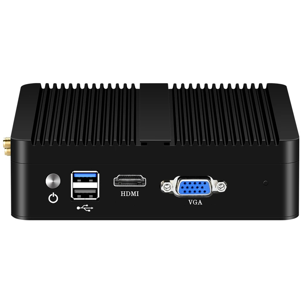 Bezwentylatorowy przemysłowy Mini PC Inter Celeron J1900 4xi225V NIC z 1xHDMI 1xVGA 2xUSB Obsługa Windows10 LINUX Komputer Pfsense