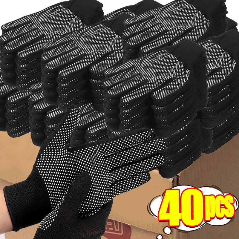 40 шт. противоскользящие износостойкие нейлоновые перчатки с полным пальцем садовые рабочие перчатки для женщин и мужчин анти-УФ уличные велосипедные перчатки варежки