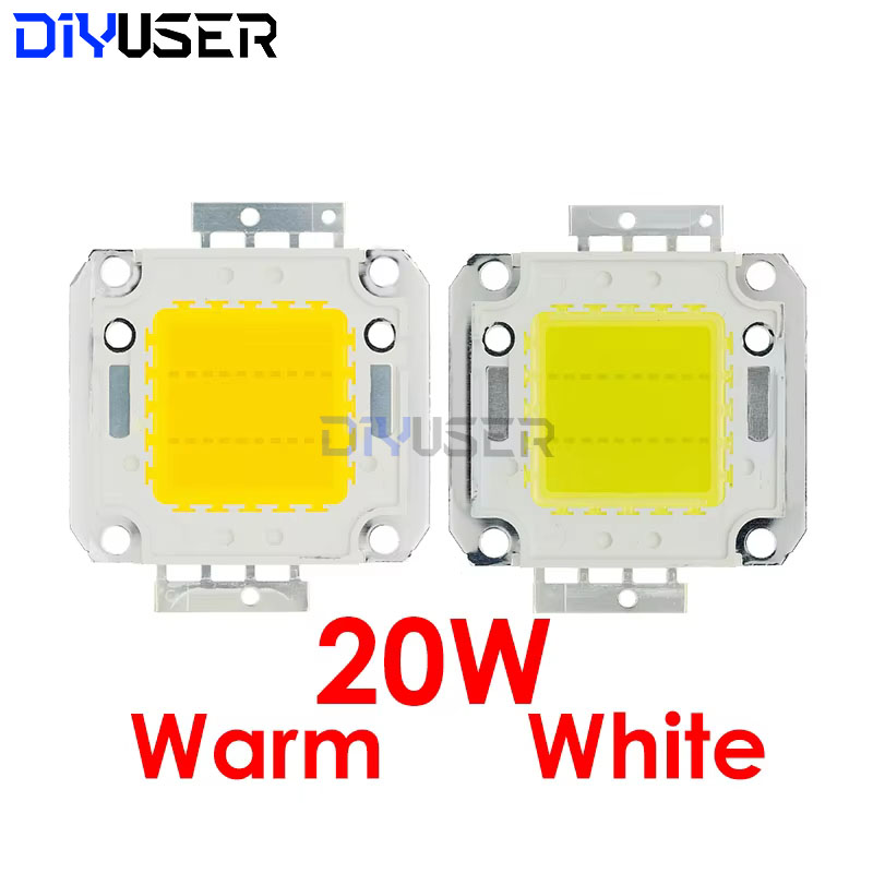 DIYUSER 10W 20W 30W 50W 100W White/Warm white LED CHIP Integrated High Power Lamp Beads 24*44mil 32V-34V 3200K-6500K 600-3000MA