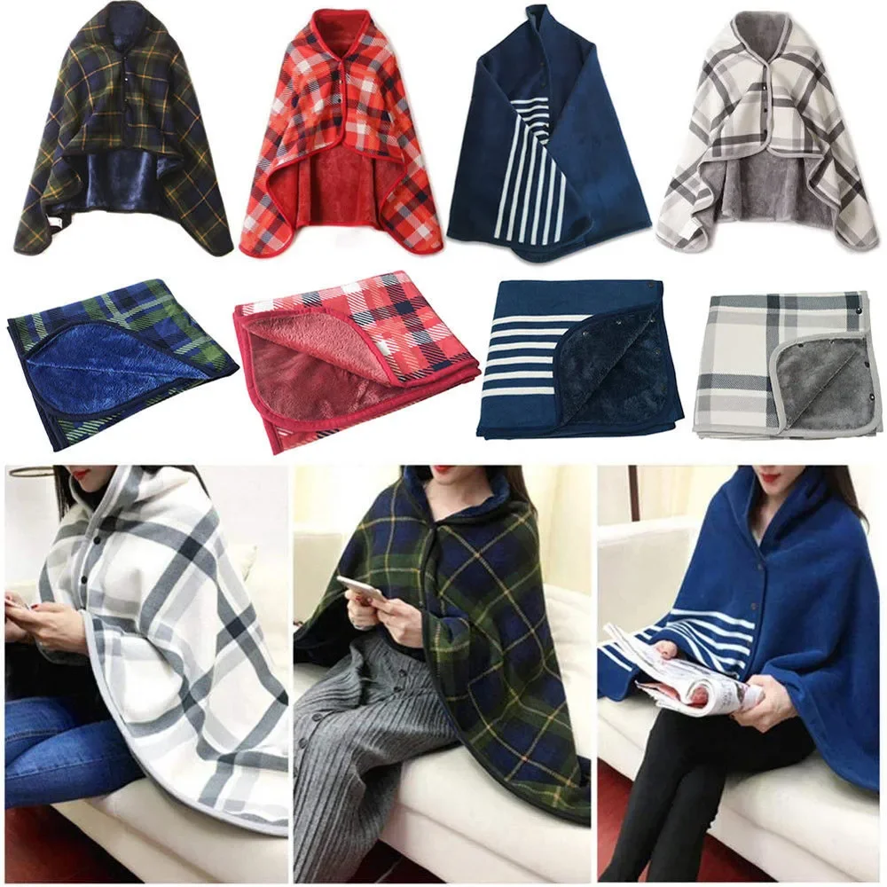 Senhora multifuncional dupla camada tartan xadrez cobertor cachecol envoltório xale inverno quente шарф ж dik onder elegante xale feminino cachecol inverno
