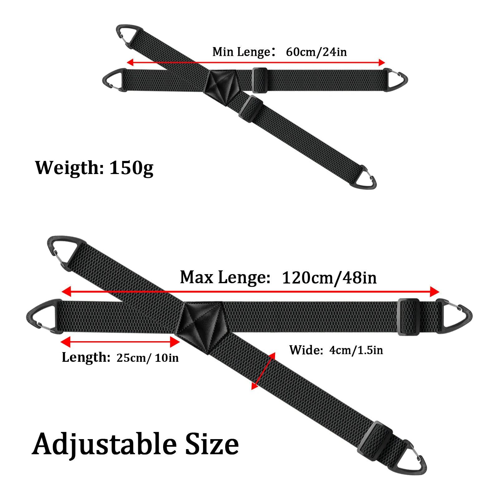Bretelle nascoste da uomo Bretelle da lavoro regolabili elastiche larghe 1,6 pollici resistenti con 4 bretelle X-back con anello a scatto per pantaloni