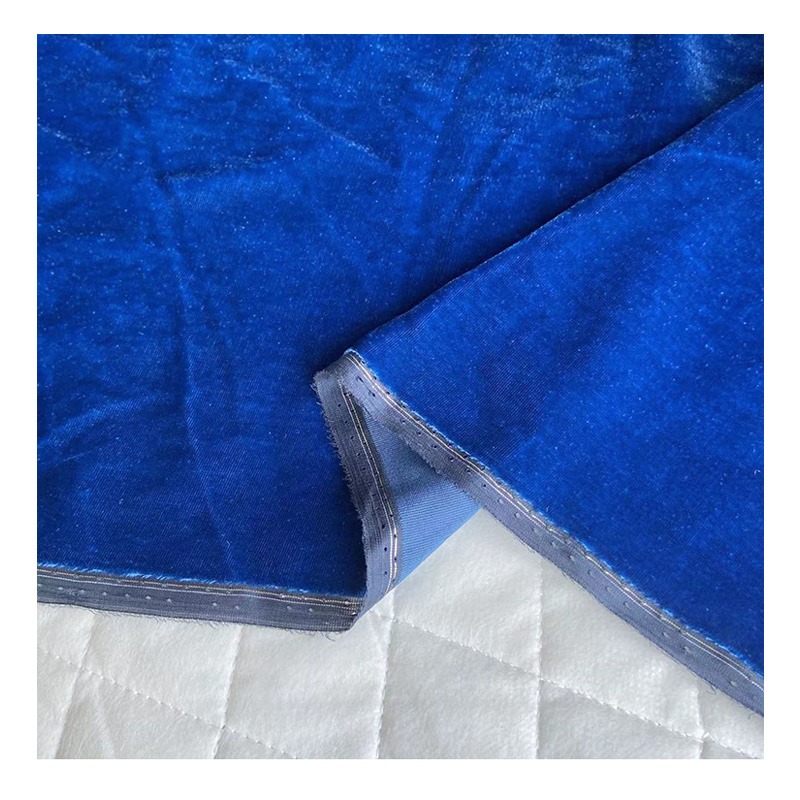 Lady Sapphire คุณภาพสูงผ้าไหมผ้ากํามะหยี่ชุดโดยหลานผ้านุ่มสินค้าสีฟ้าสีแดงสีดําสีเขียวสีม่วง 114-140 ซม.กว้าง