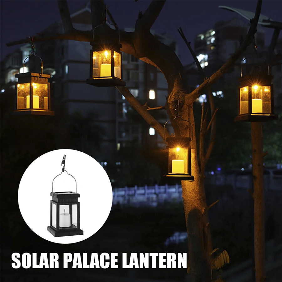 Solar Palace Laterne Outdoor Solar Lichter Rasen Landschaft Hängende Atmosphäre Kerze Lampe Boden Hof Garten Dekor