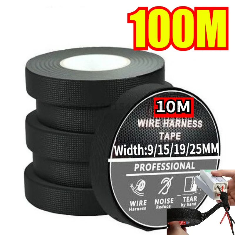 Cinta eléctrica resistente al calor, paquete de arnés, aislamiento, cableado automático, envoltura de tela, organizador de cables impermeable, cintas adhesivas