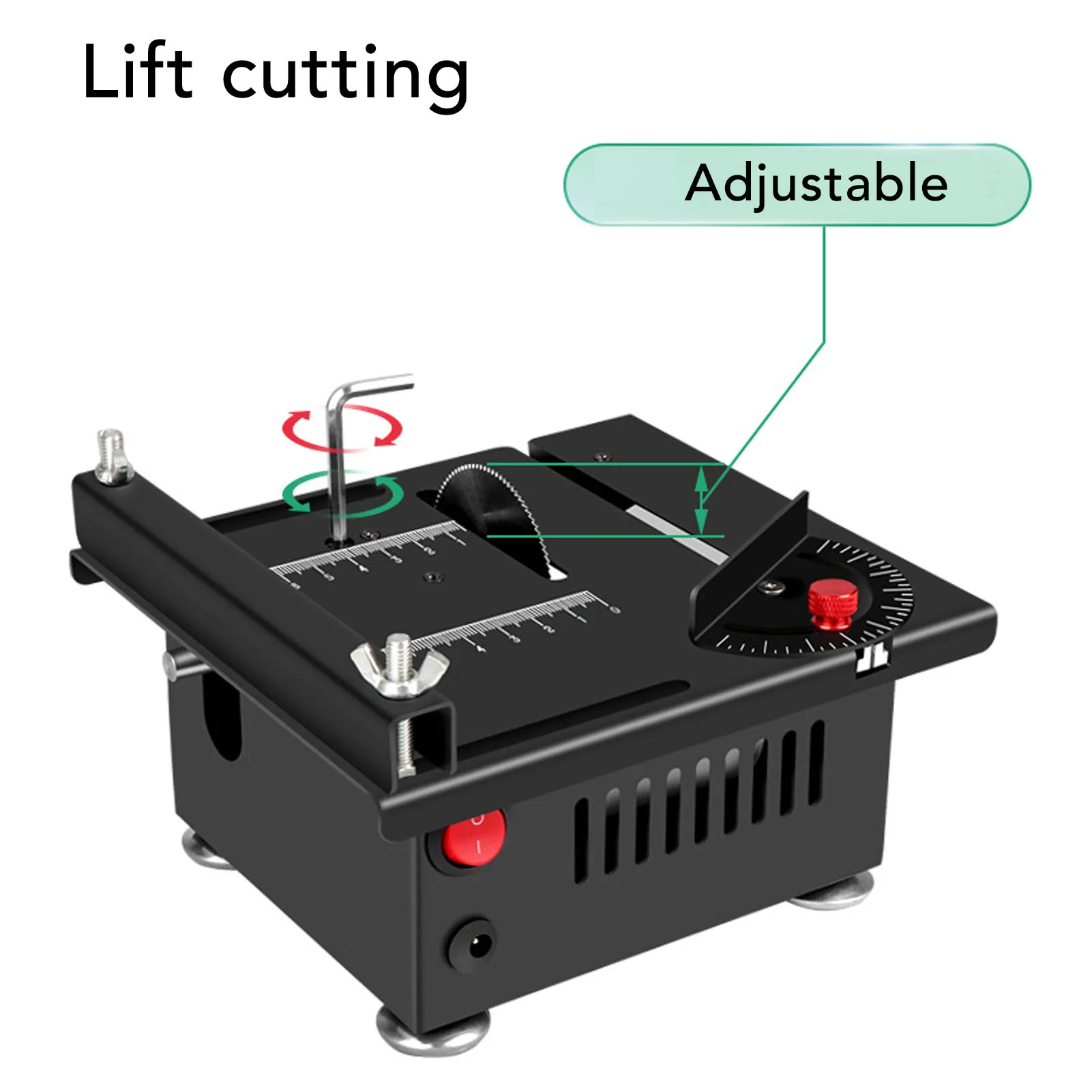 100W Mini Table Saw 5000RPM Small Woodworking Electric Bench Saw Handmade DIY Hobby Model Crafts Cutting Machine 16mm Blade Tool