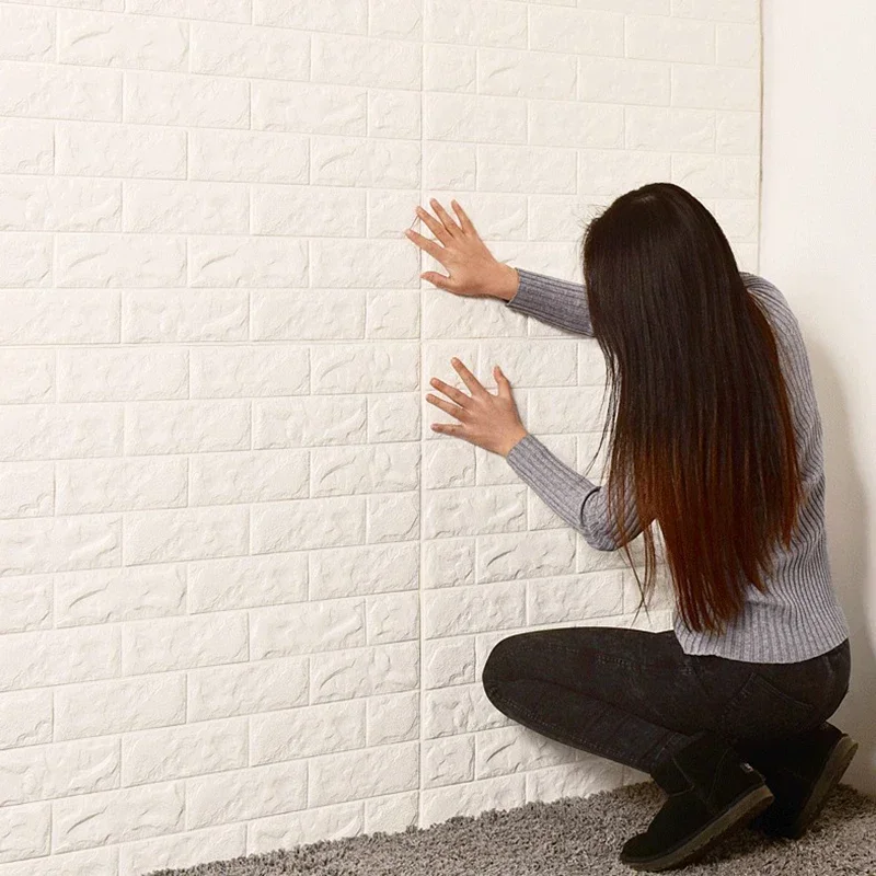 Papel de parede autoadesivo diy, 70cm * 100cm, padrão de tijolo, decoração moderna de casa, pvc, à prova d'água, adesivos de parede 3d, fundo de cozinha