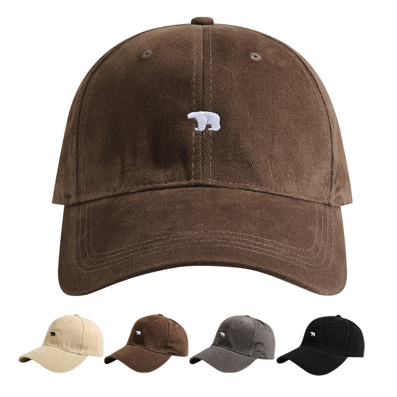 Primavera verão boné de beisebol para mulheres e homens urso polar bordado hip hop snapback bonés de algodão chapéus de sol unisex casual viseira chapéu