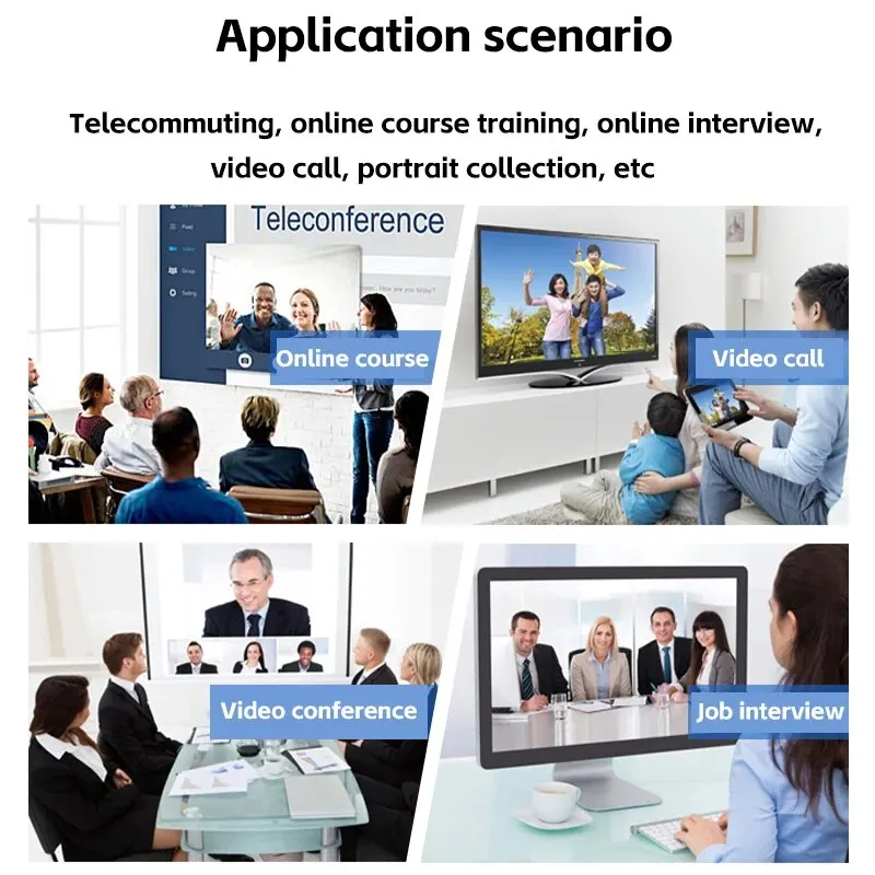 Fotocamera 1080P HD Computer HD Fotocamera USB Microfono incorporato Telecamera di rete USB Fotocamera Web per lavoro con treppiede per microfono
