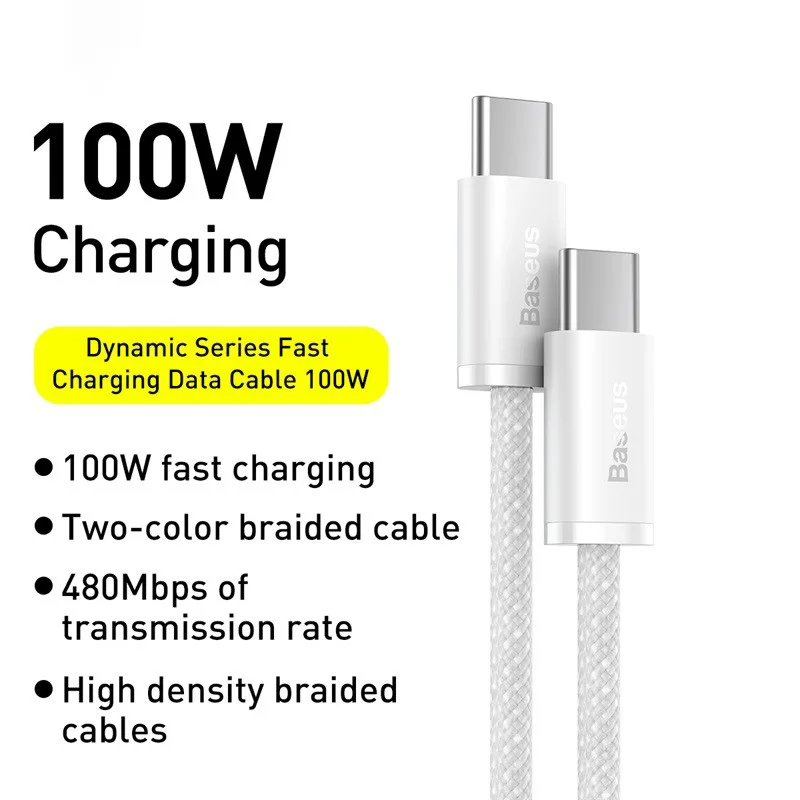 Кабель Baseus 100 Вт USB C для iPhone 16 15 Plus Pro Max Кабель типа C для Macbook Pro ipad PD Кабель для быстрой зарядки Кабель Type-C