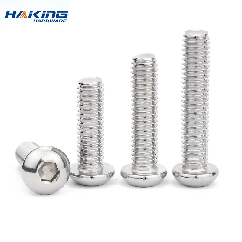 5-50 Con ISO7380 M2 M2.5 M3 M4 M5 M6 M8 304 A2 Vòng Thép Không Gỉ Hoặc Đen 10.9 cấp Lục Giác Ổ Cắm Nút Đầu Allen Bu Lông Ốc Vít