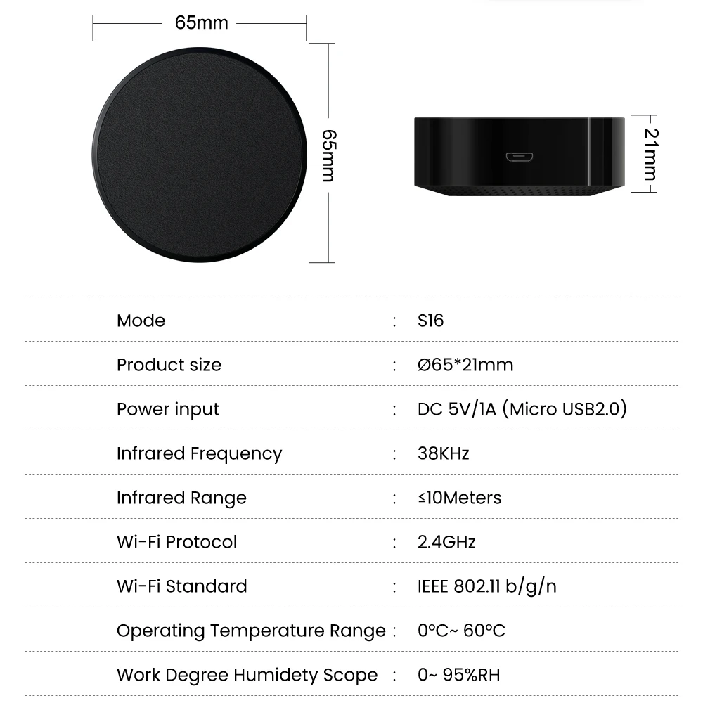 AVATTO Tuya WiFi IR リモコンエアコンテレビ DVD AUD AC ユニバーサル赤外線リモコンは Alexa、Google ホームで動作します