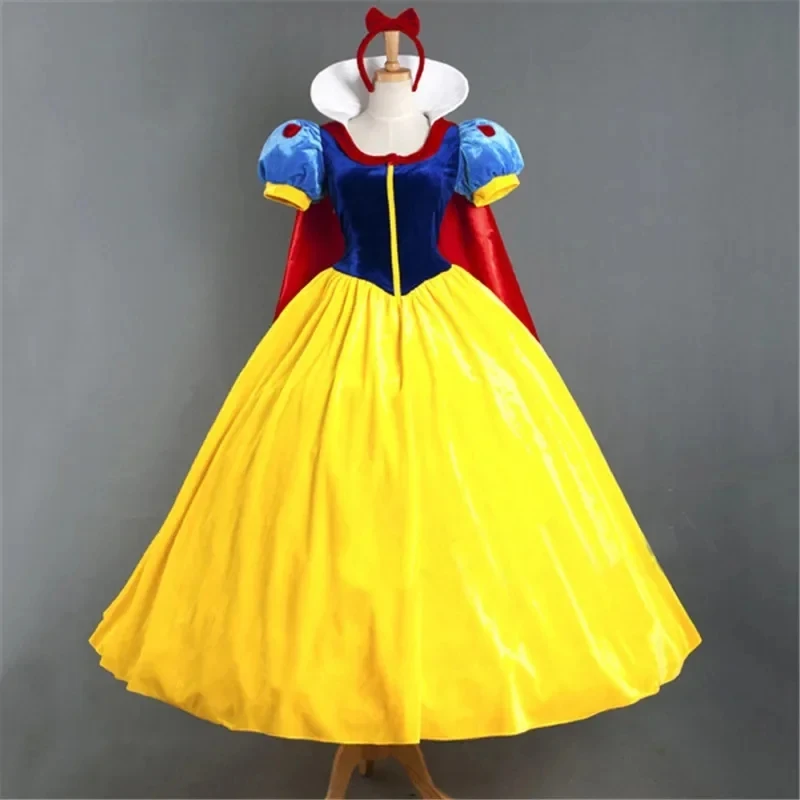 คลาสสิก Fairy Tale Snow White Princess เครื่องแต่งกายผู้ใหญ่ผู้หญิงฮาโลวีนประสิทธิภาพ Fantasia Princess COSPLAY บทบาทเล่นชุด