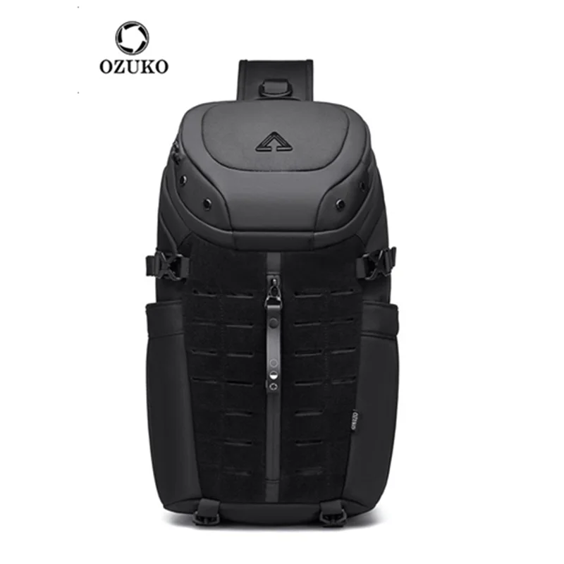 Ozuko-男性用盗難防止クロスボディバッグ,防水チェストバッグ,USB,ショートトラベルメッセンジャースリング,ファッションデザイナー