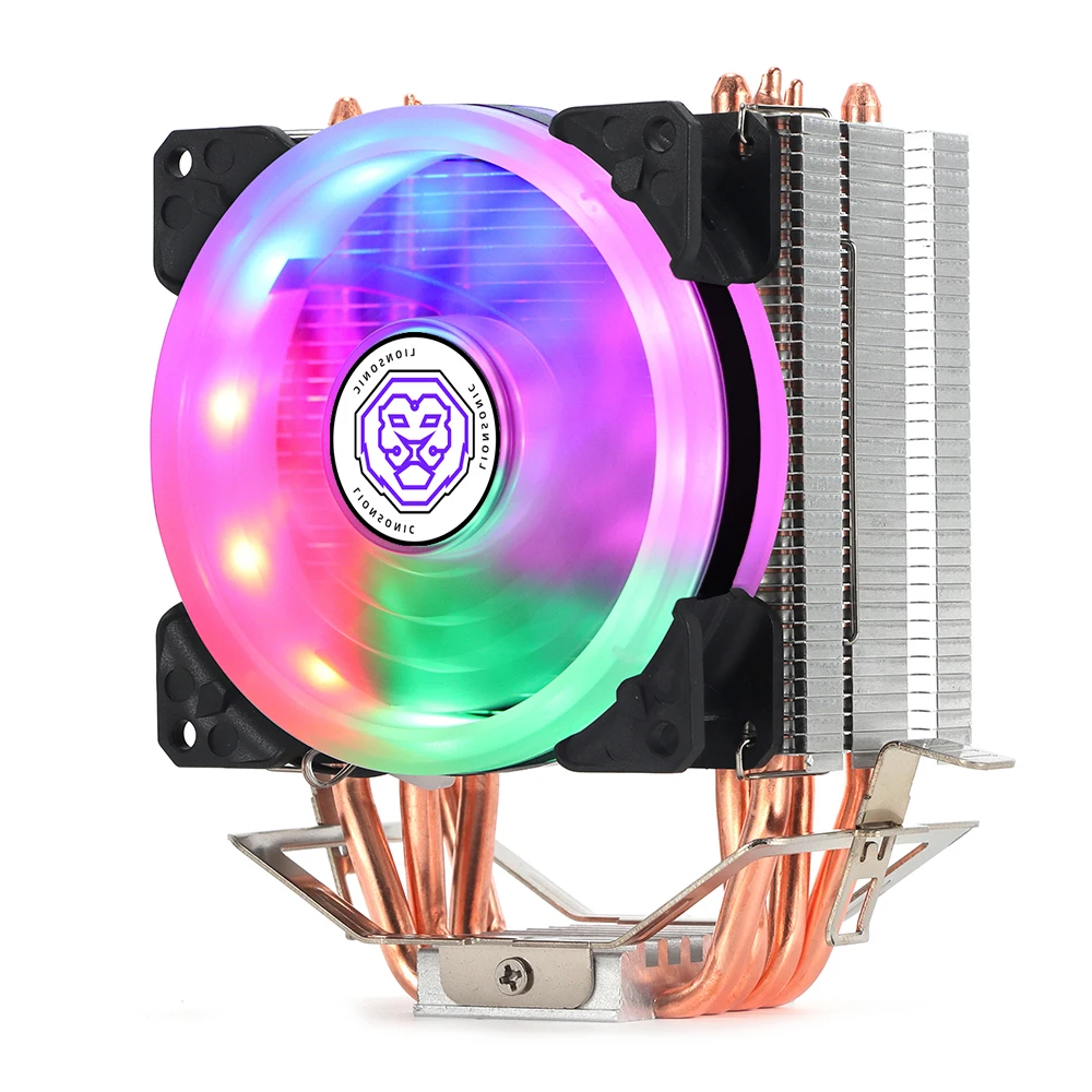 LIONSONIC 4 Heat Pipes CPU Cooler PWM RGB PC Quiet Intel LGA 1700 2011 2011-3 1200 115x X79 X99 E5 AMD AM3 AM4 CPU Cooling Fan