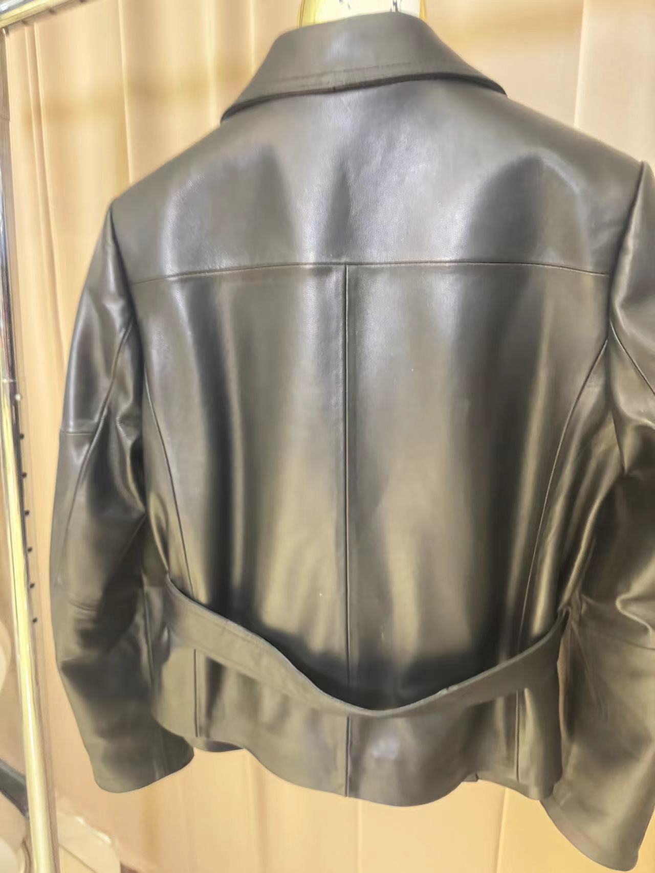 Abrigo de piel de oveja de cuero real y natural para mujer, abrigo de lujo, nueva moda, Otoño, 2024