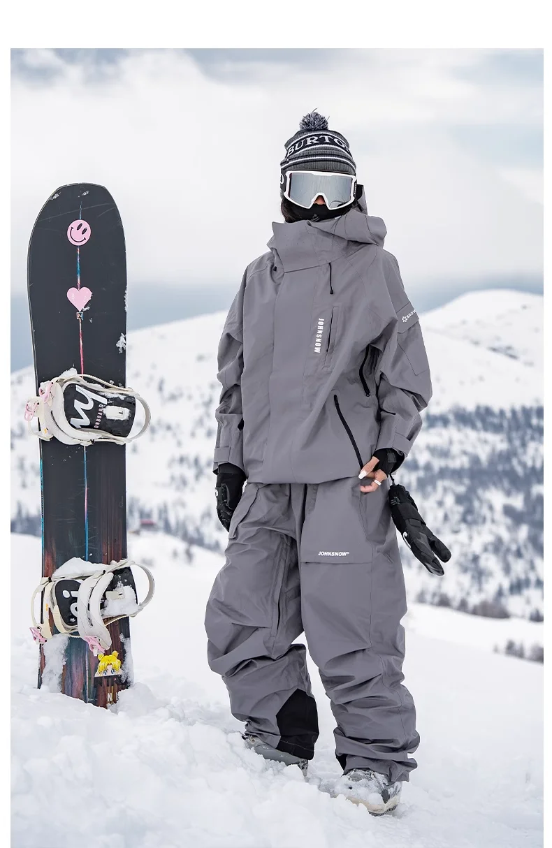 JOHN Full Pressure Adhesive 3L Kombinezon Narciarski Damski Męski 2024 Odzież Snowboardowa Jedno- i Dwustronna Kurtka Assault Spodnie Śnieżne