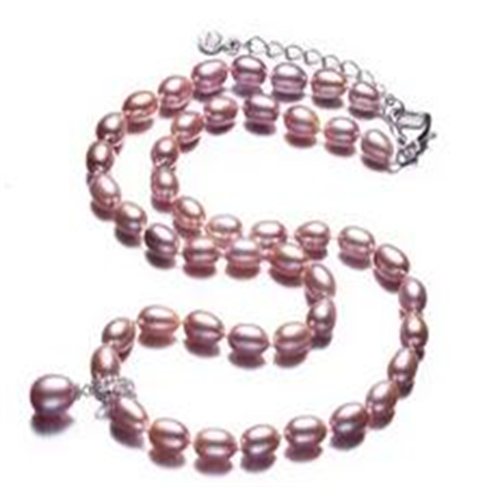 Colar de pérolas naturais de água doce para mulheres Love Buckle Jewelry, comprimento 45cm mais 5cm