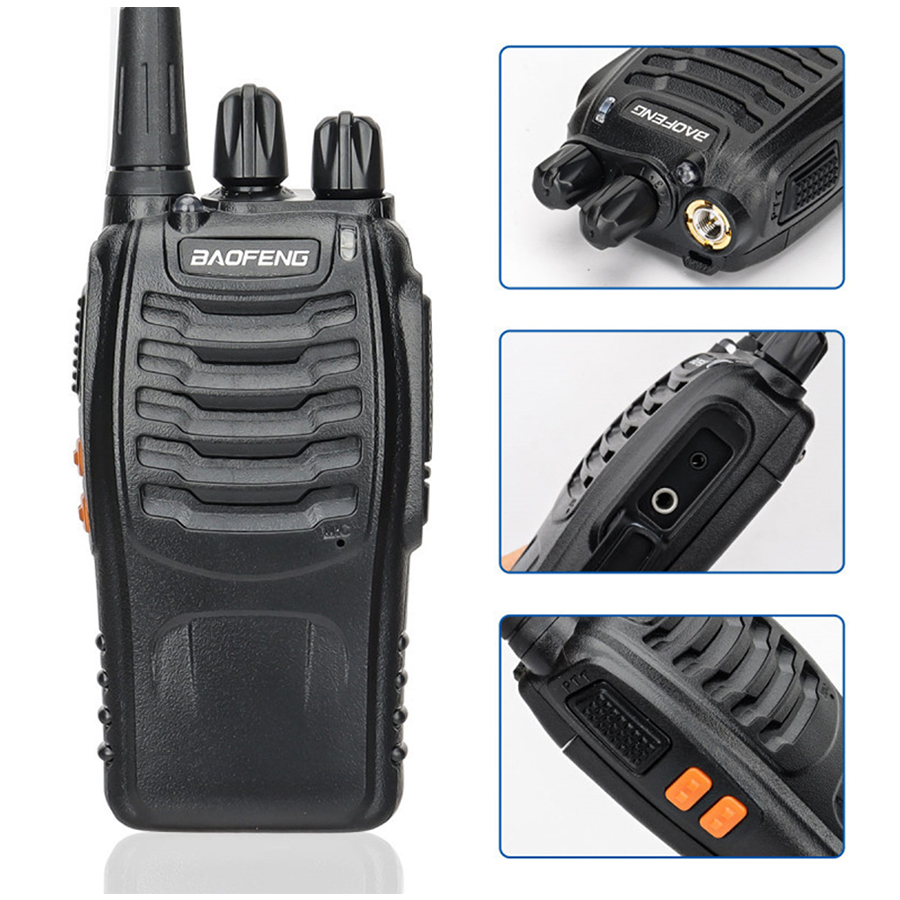 Auriculares walkie talkie con radio bidireccional: cancelación de ruido impermeable IP67 de largo alcance para sitio de construcción, almacén y seguridad de hoteles