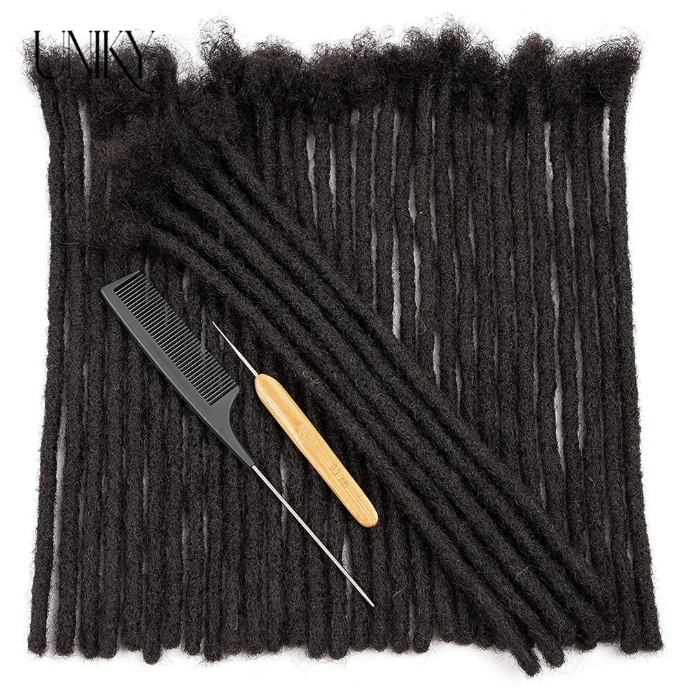 60 Dây Dreadlock Phần Mở Rộng Cho Nam/Nữ Phi Kinky Thẳng 100% Tóc Handmade Lộc Mở Rộng Tóc Bím Tóc Móc