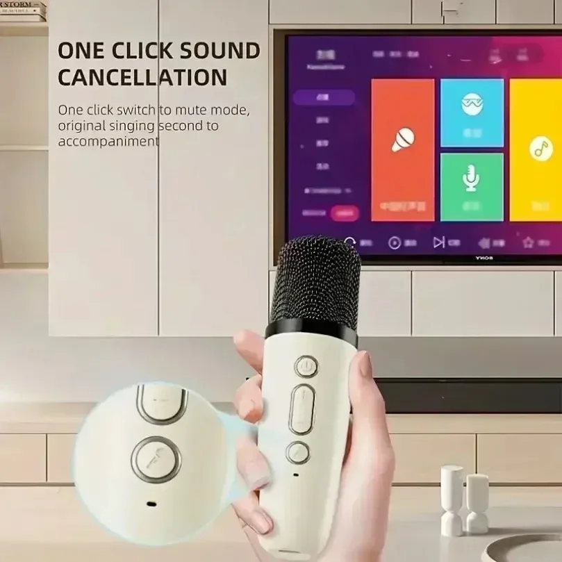 K12 Bluetooth 5.3 Karaoke Machine Portable PA Speaker System with 1-2 Wireless Microphones Home Family Singing Children's Gifts