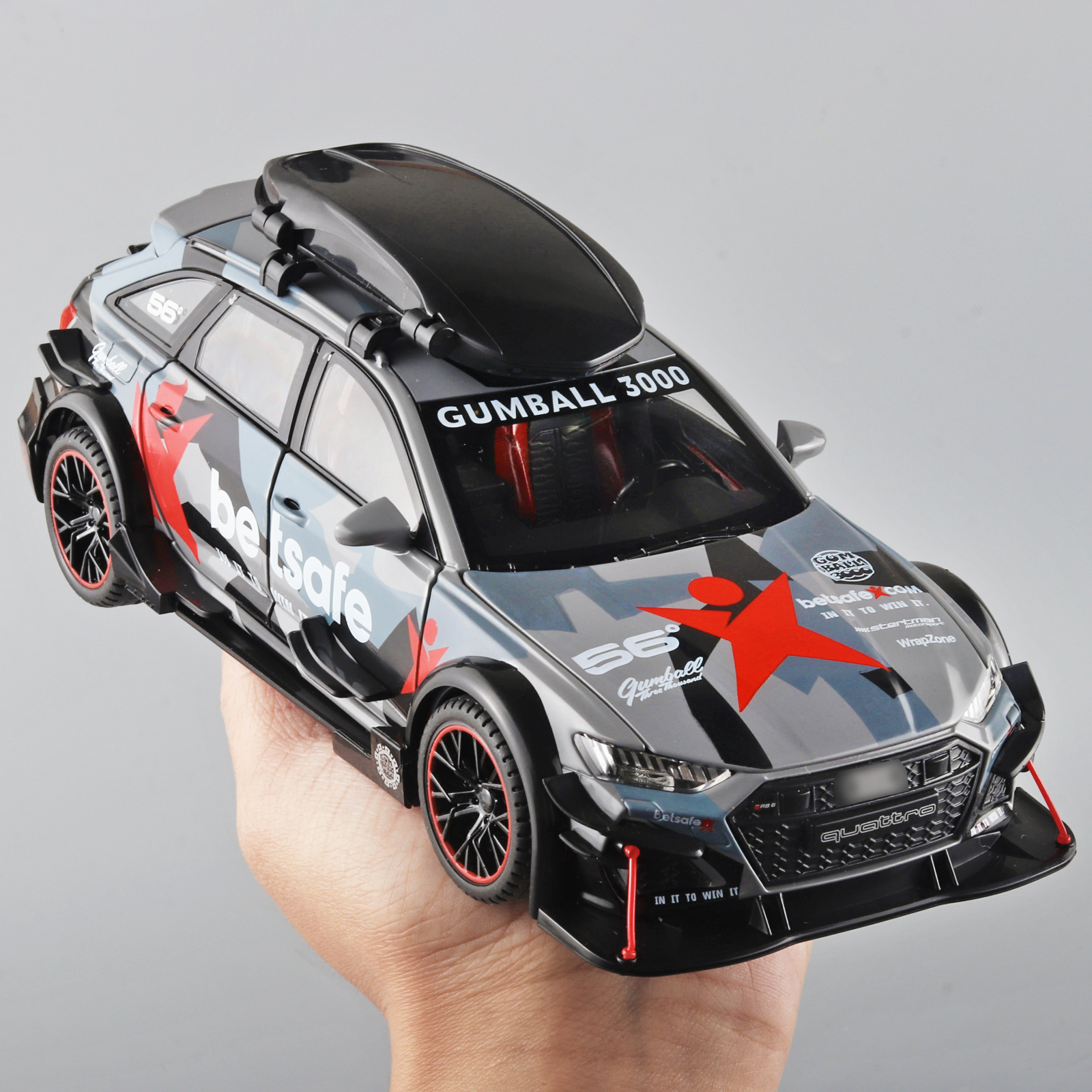 1/24 audi rs6 veículos modificados modelo de carro brinquedos liga diecast com puxar para trás luz & som modelo carros meninos presentes para crianças € 1