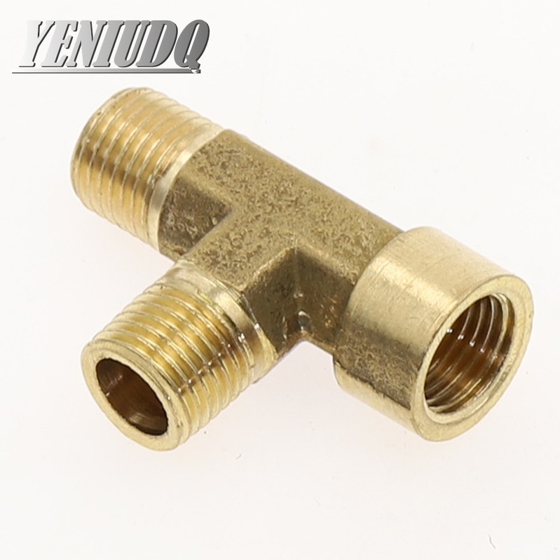1 Uds. Accesorios de tubería de latón BSP rosca macho hembra codo recto junta de tuerca de enchufe de 3 vías y 4 vías, conector de acoplador adaptador de latón
