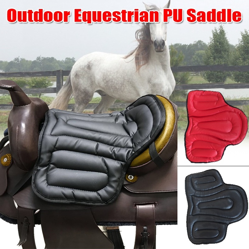Almofada de sela de equitação macia almofada de assento equestre equipamento de equitação abrangente almofada de sela pu almofada de sela ocidental indolor