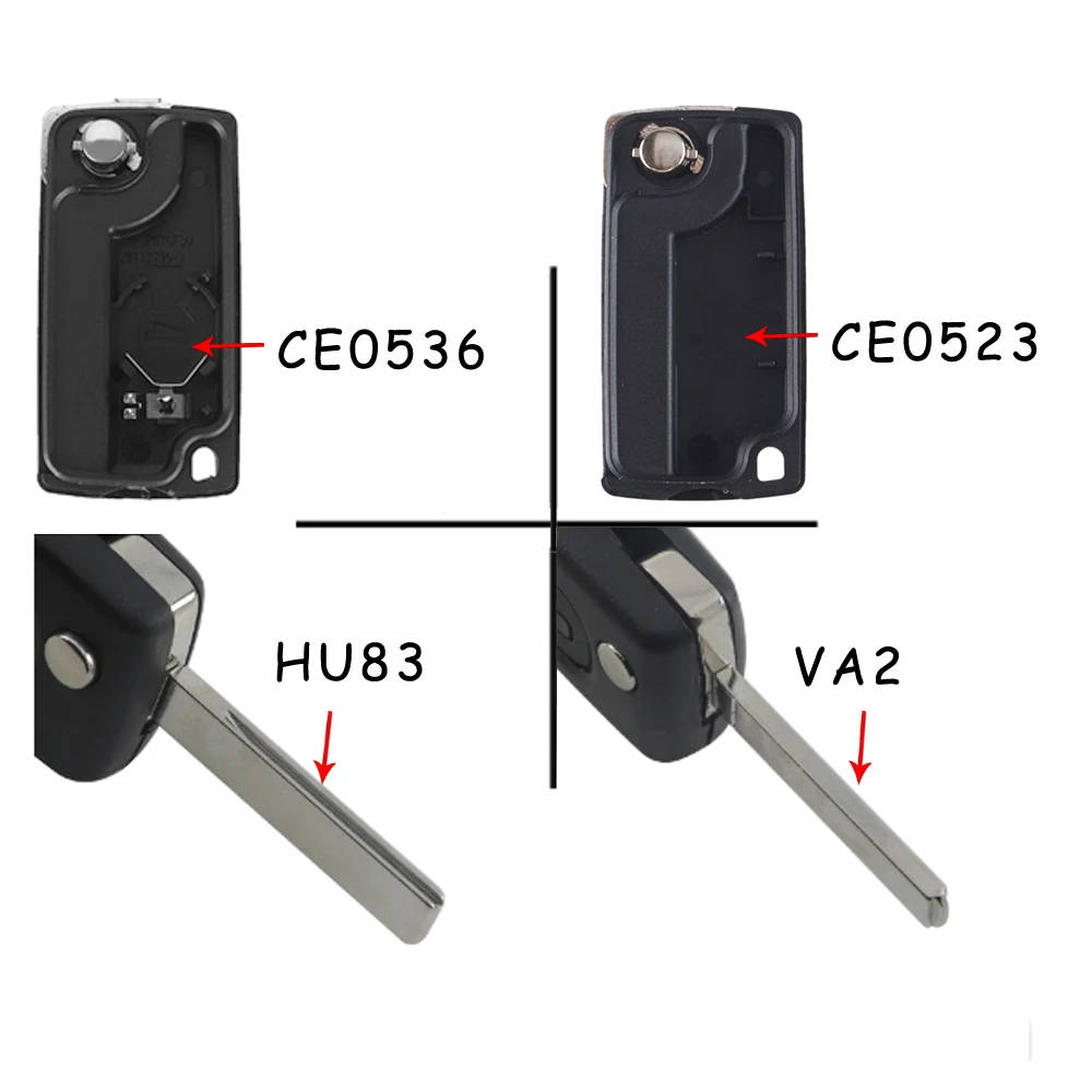 2 / 3 / 4 Buttons Remote Key Case Fit for Peugeot 207 307 308 407 607 807 Citroen C2 C3 C4 C5 C6 Flip Folding Car Key Shell