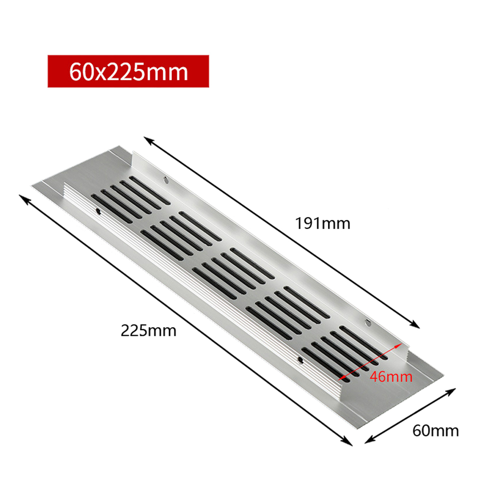 1Pc 60mm Branco Alumínio Retangular Gabinete Roupeiro Grelha De Ventilação Ventilação Tampa Placa Grelha De Ventilação Folha perfurada