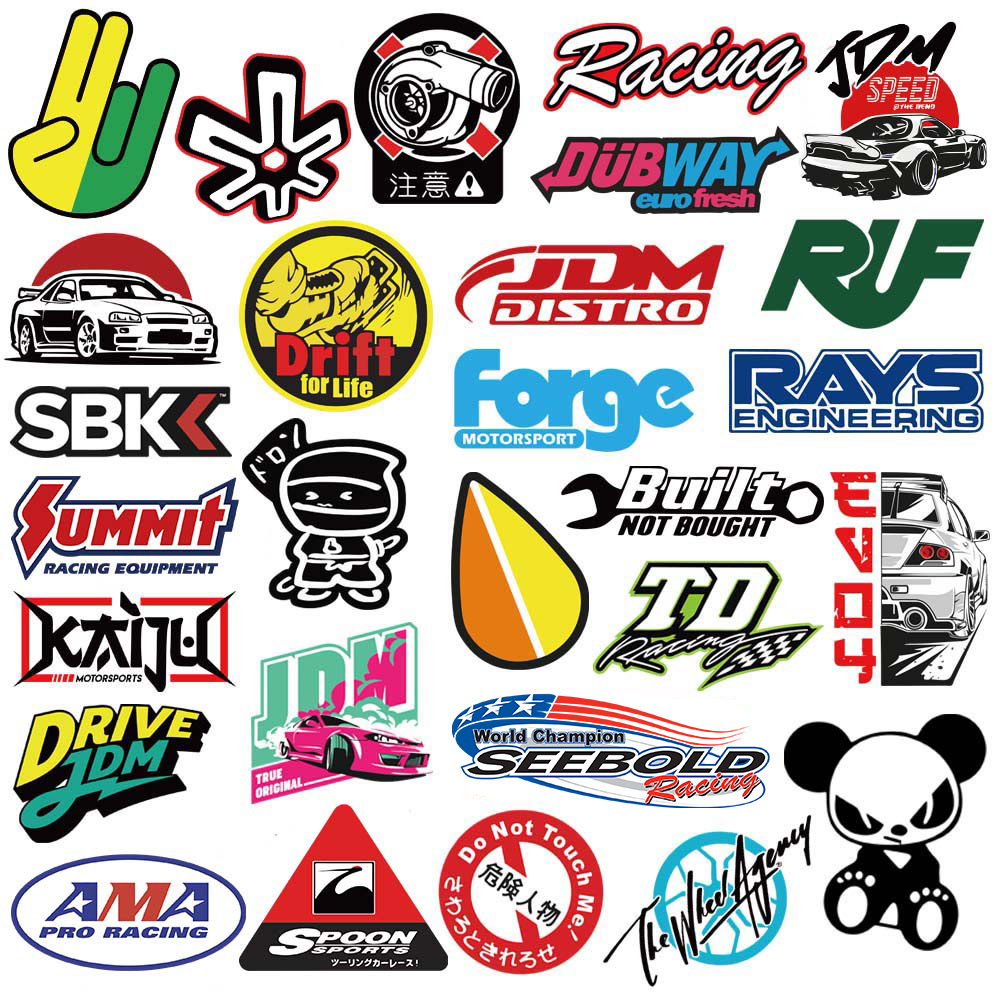 10/20/50/100pcs Cool JDM Stickers Auto Wijzigen Motorfiets Scooter Fiets Skateboard Laptop graffiti Vinyl Decals Sticker Bom