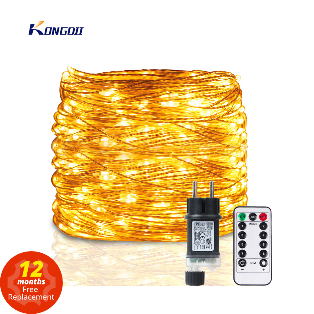 Guirnalda de luces LED de 100M, luces de hadas de calle, guirnalda de árbol de luces navideñas para fiesta en casa al aire libre, decoración de boda de Año Nuevo