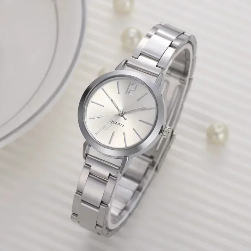 Relojes de pulsera de lujo para mujer, reloj de cuarzo analógico a la moda, correa de acero inoxidable, reloj de pulsera Digital informal para mujer