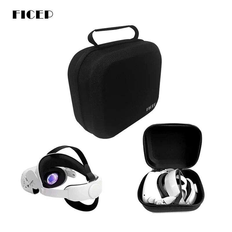 FICEP Tasche Für Oculus Quest 2/Meta Quest 3/Pico 4 Fall Tragbare Boxen VR Headset Reise Tragetasche harte EVA Lagerung Box Tasche
