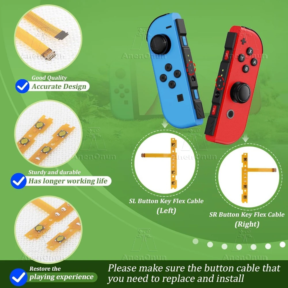 SL/SR Button Flex Cable for Switch/Switch OLED Premium Joy Con Key Ribbon Side Indicator Light Cable Replacement Repair Parts