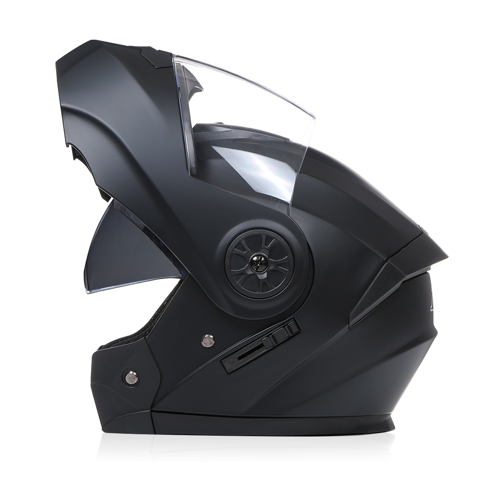 Casco de carreras de motocicleta de doble lente, protector de cara completa, Modular, cálido, aprobado por DOT, para invierno