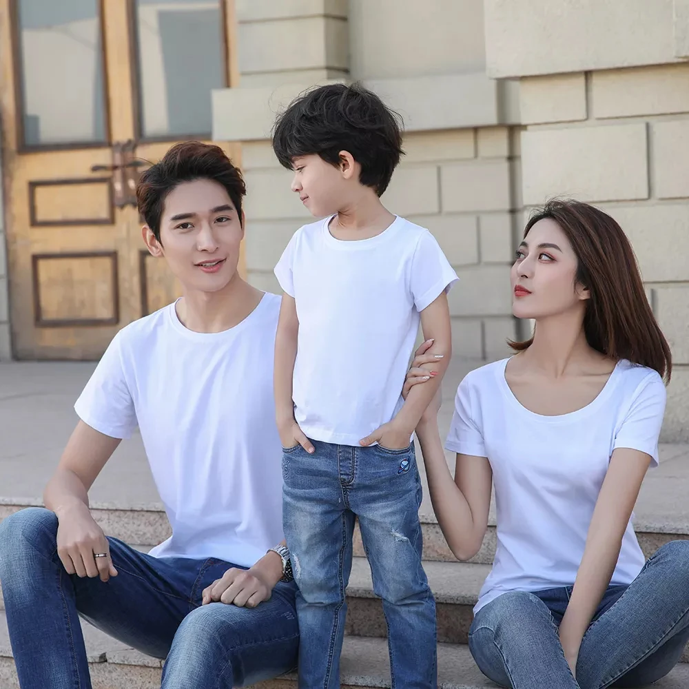 Miễn Phí Vận Chuyển Đồng Bằng Polyester Trắng Solf Cảm Ứng Thuốc Nhuộm Thăng Hoa Tẩy Trống Trẻ Em Áo Với Chất Liệu Cotton Tạo Cảm Giác Cho Thăng Hoa In
