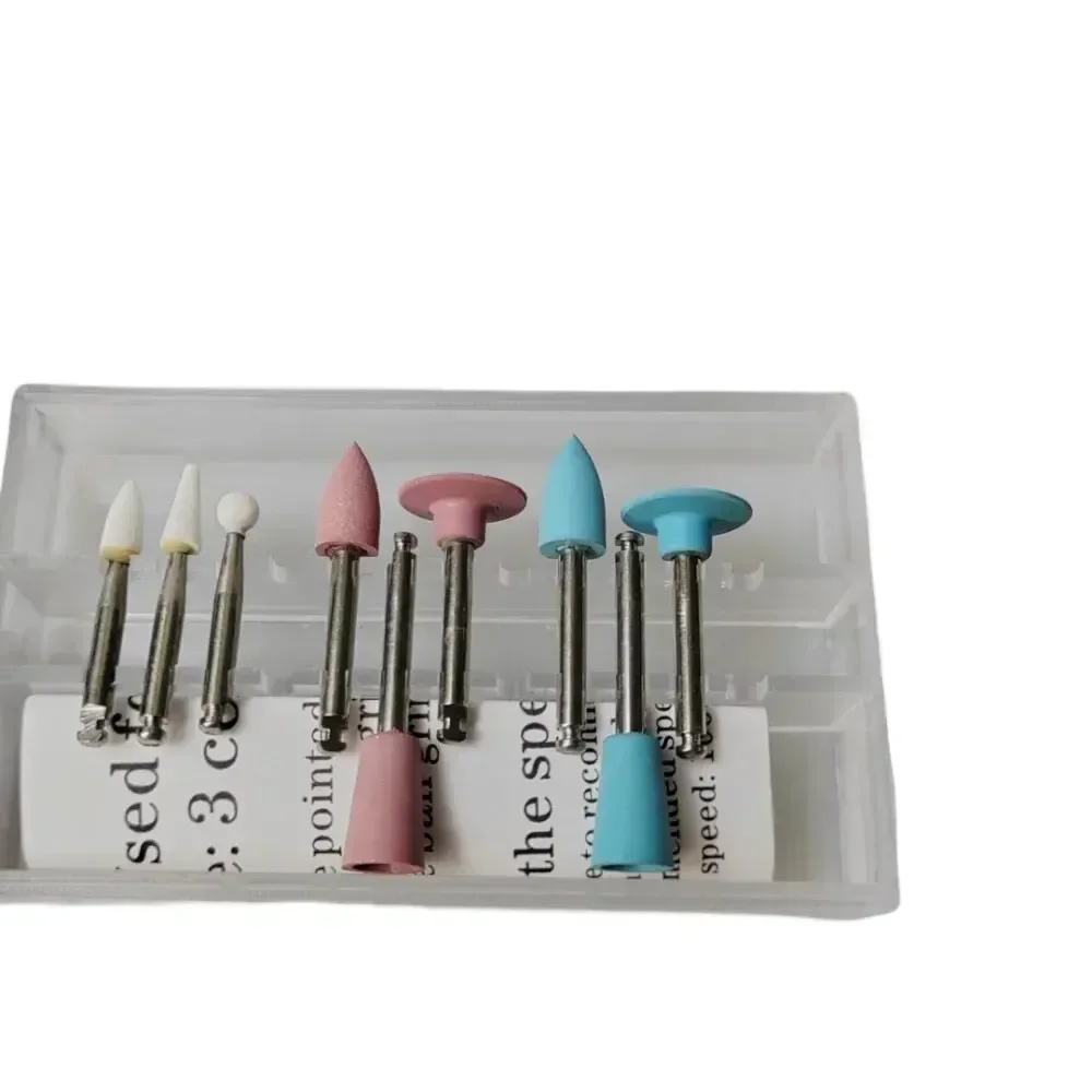 9 ชิ้น/กล่องทันตกรรมคอมโพสิตขัดสําหรับ Low Speed Handpiece Contra มุมชุด RA0309 เรซิ่นขัดชุดขัด