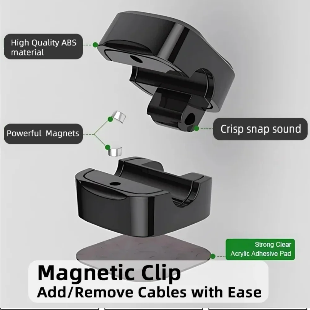 3/6PCS Magnetic Cable Clips Adjustable Cord Holder Desk Tidy Management Clips Cable Protector For Mouse Earphone Wire Organizer