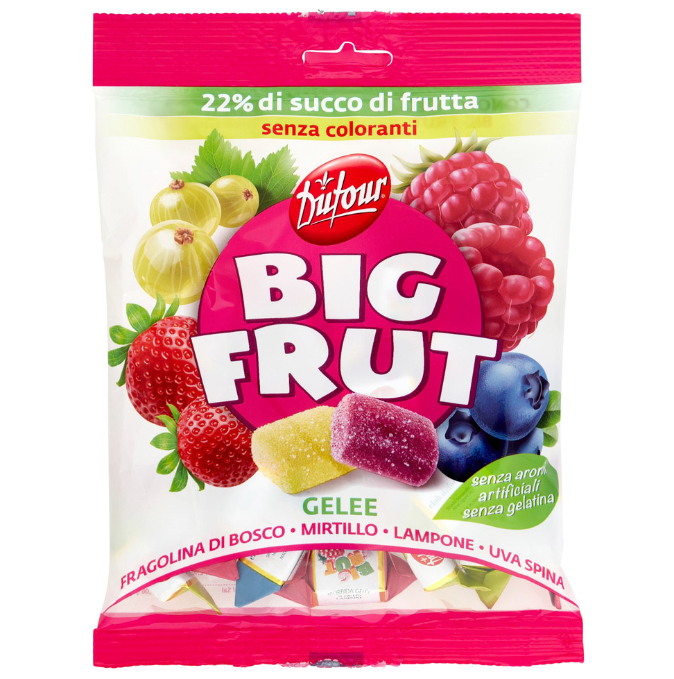 Caramelle Big Fruit Fruit Galleries ohne Gelatiny150g-Dufour