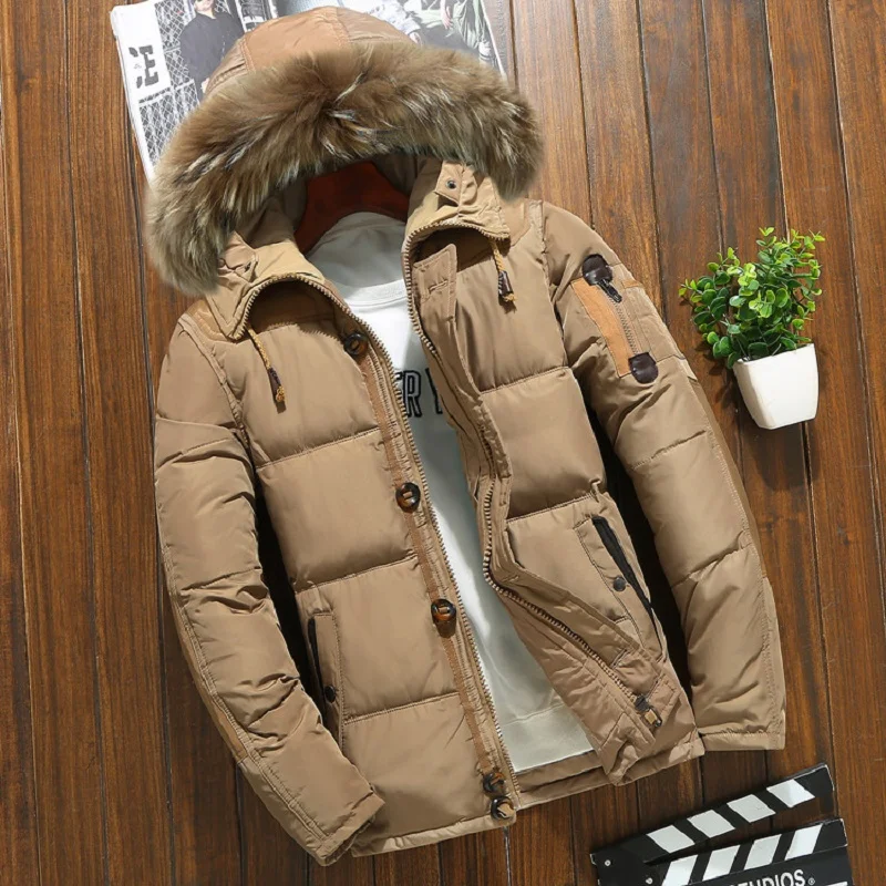 Marke Winter Jacke Männer Weiße Ente Unten Parkas Jacke Männer Dicke Warme Schnee Parka Jacke Mantel Windbreaker Mit Kapuze Warme parkas