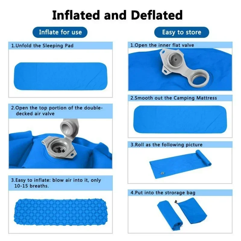Colchoneta para dormir inflable ultraligera para acampar, colchoneta para dormir ultraligera impermeable con almohada hamaca Mate sofá de aire