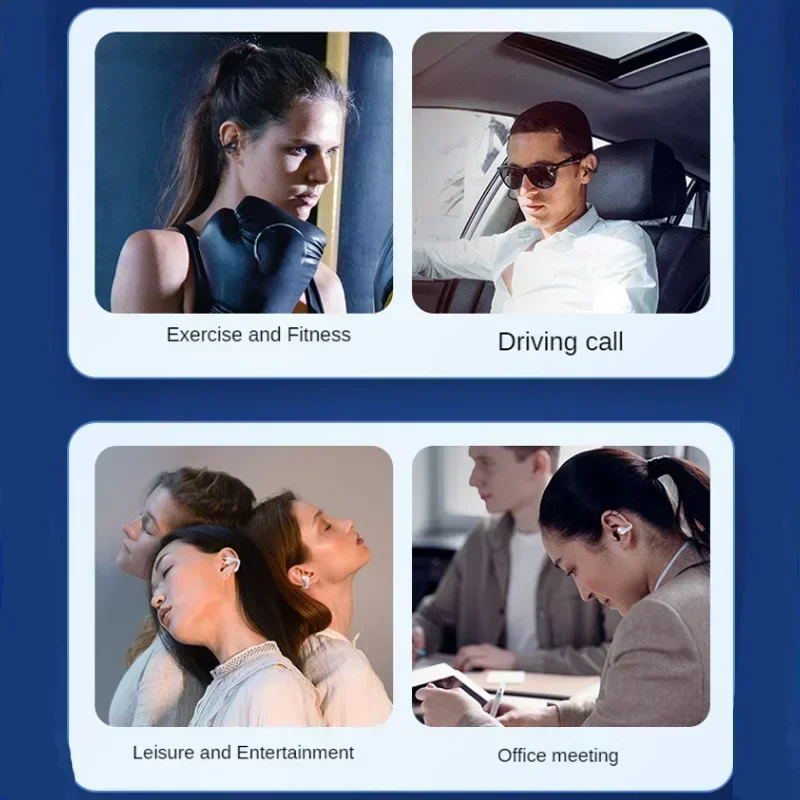 T75 Fone auriculares Bluetooth 5,3 auriculares inalámbricos de conducción ósea Clip oreja música cancelación de ruido llamada HD auriculares deportivos para juegos