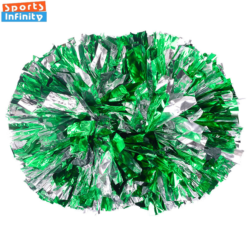 สีสันเชียร์ลีดเดอร์ Pom Poms Big Cheer Balls เงินสีแดงสีเหลืองสีฟ้า Hand Dance Pompoms อุปกรณ์เสริมสําหรับหญิงสาวเด็ก