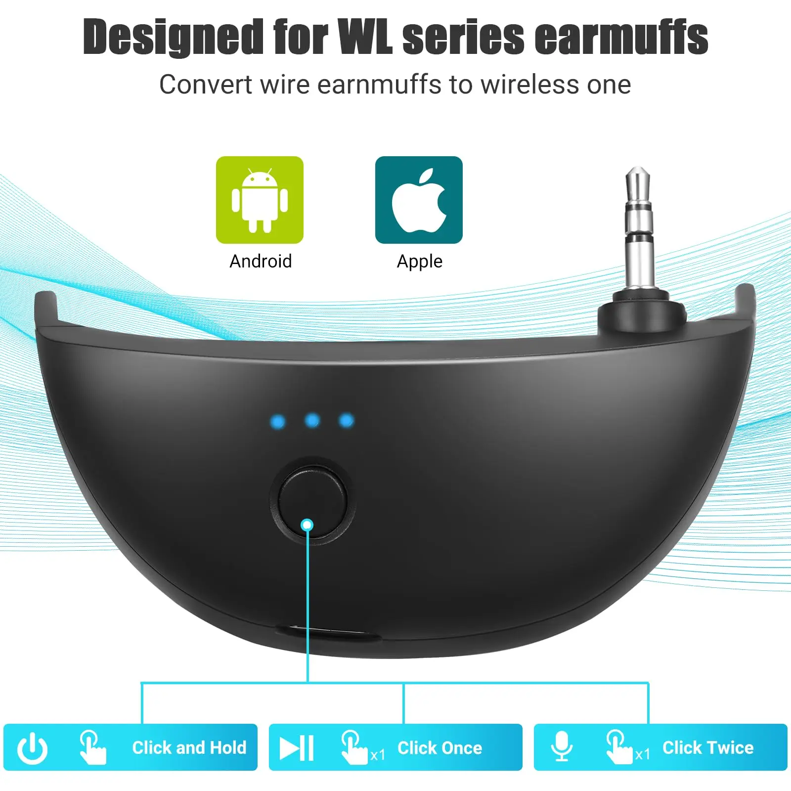 W1 Wire-controlled Headphone Bluetooth Adapter For Walker Series Converter To Wireless Earmuffs Converter