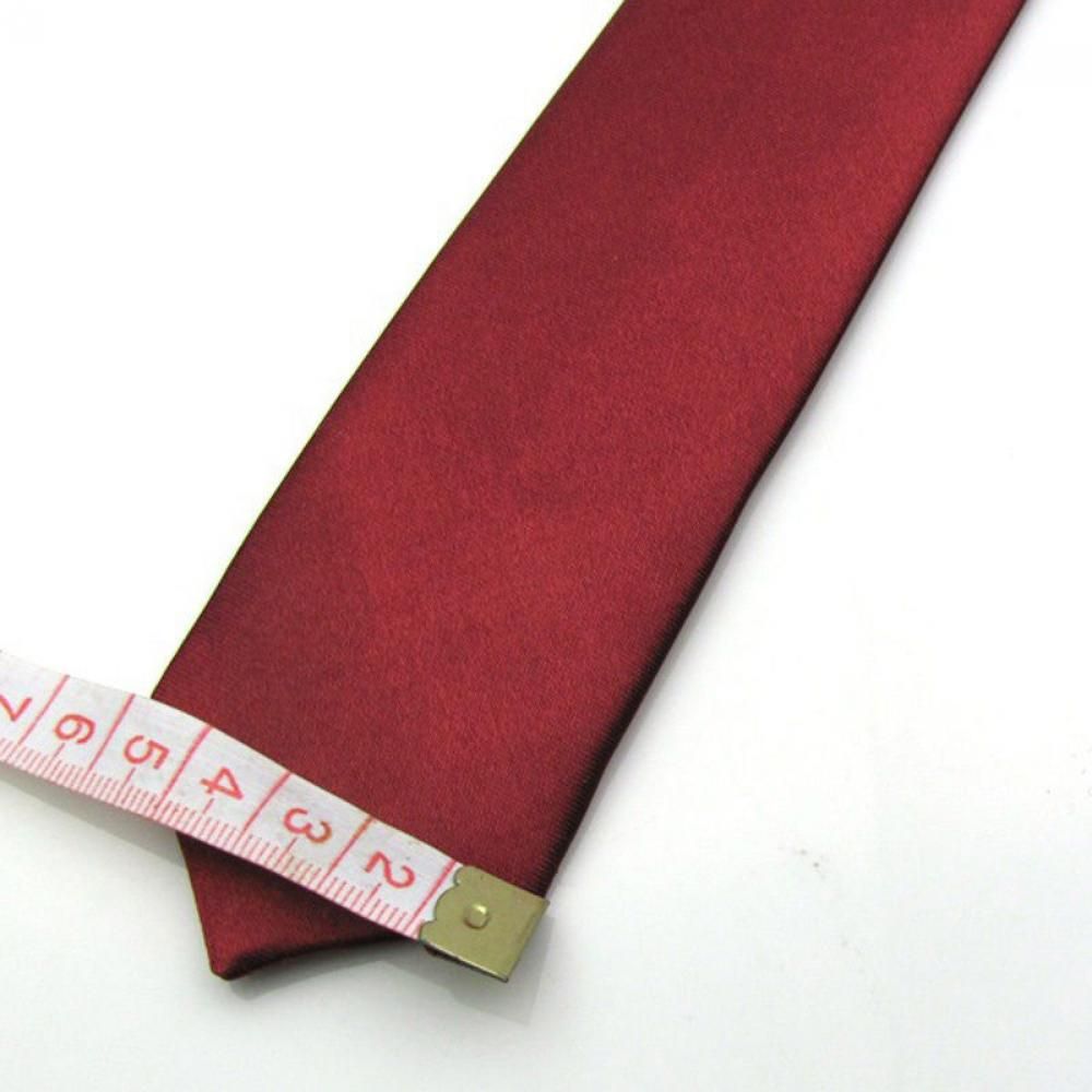 Mode décontracté mince plaine hommes solide col maigre fête mariage cravate soie cravate