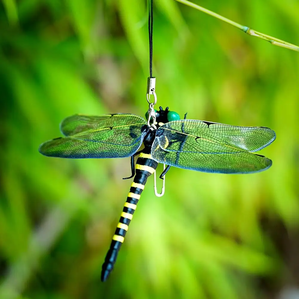 12cm simulación libélula repelente de mosquitos al aire libre insecto modelo jardín adornos colgantes